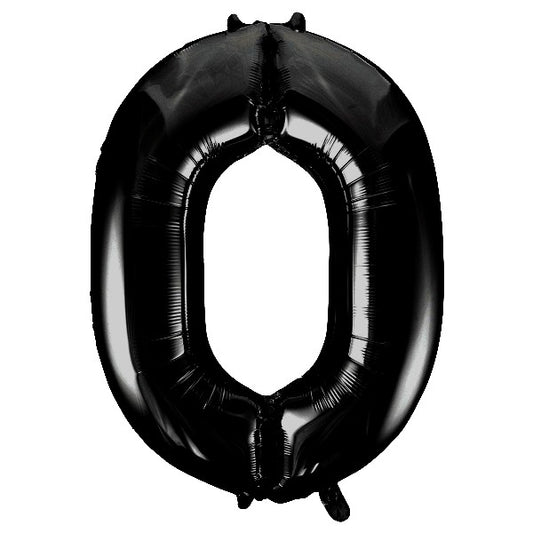 Black Giant Number Helium Balloons 0-9 - Inflated 34in