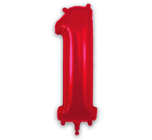 Red Giant Number Helium Balloons 0-9 - Inflated 34in