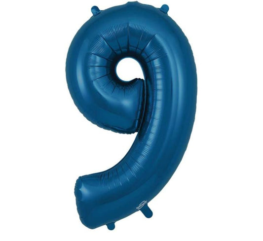 Navy Blue Giant Number Helium Balloons 0-9 - Inflated 34in