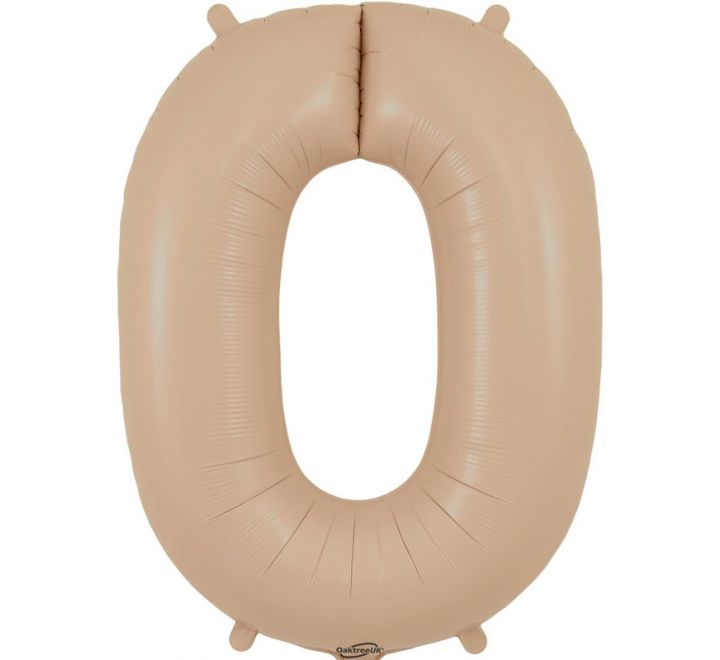 34in Matte Nude Number Helium Balloons 0-9 - Inflated