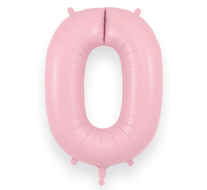 34in Matte Pink Number Helium Balloons 0-9 - Inflated