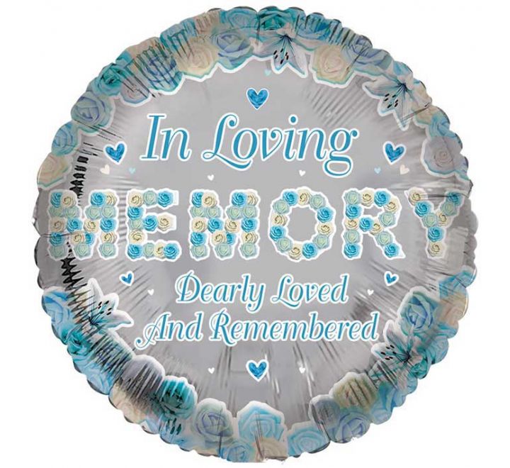 18in IN LOVING MEMORY BLUE REMEMBRANCE FOIL BALLOON