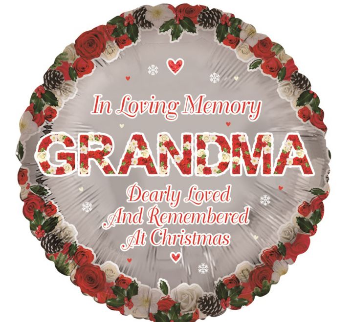 18in GRANDMA REMEMBRANCE XMAS FOIL BALLOON