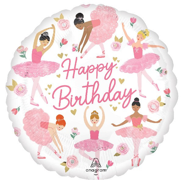 18in Ballerina girl birthday balloon