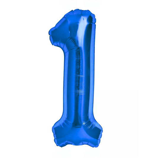 Blue Giant Number Helium Balloons 0-9 - Inflated
