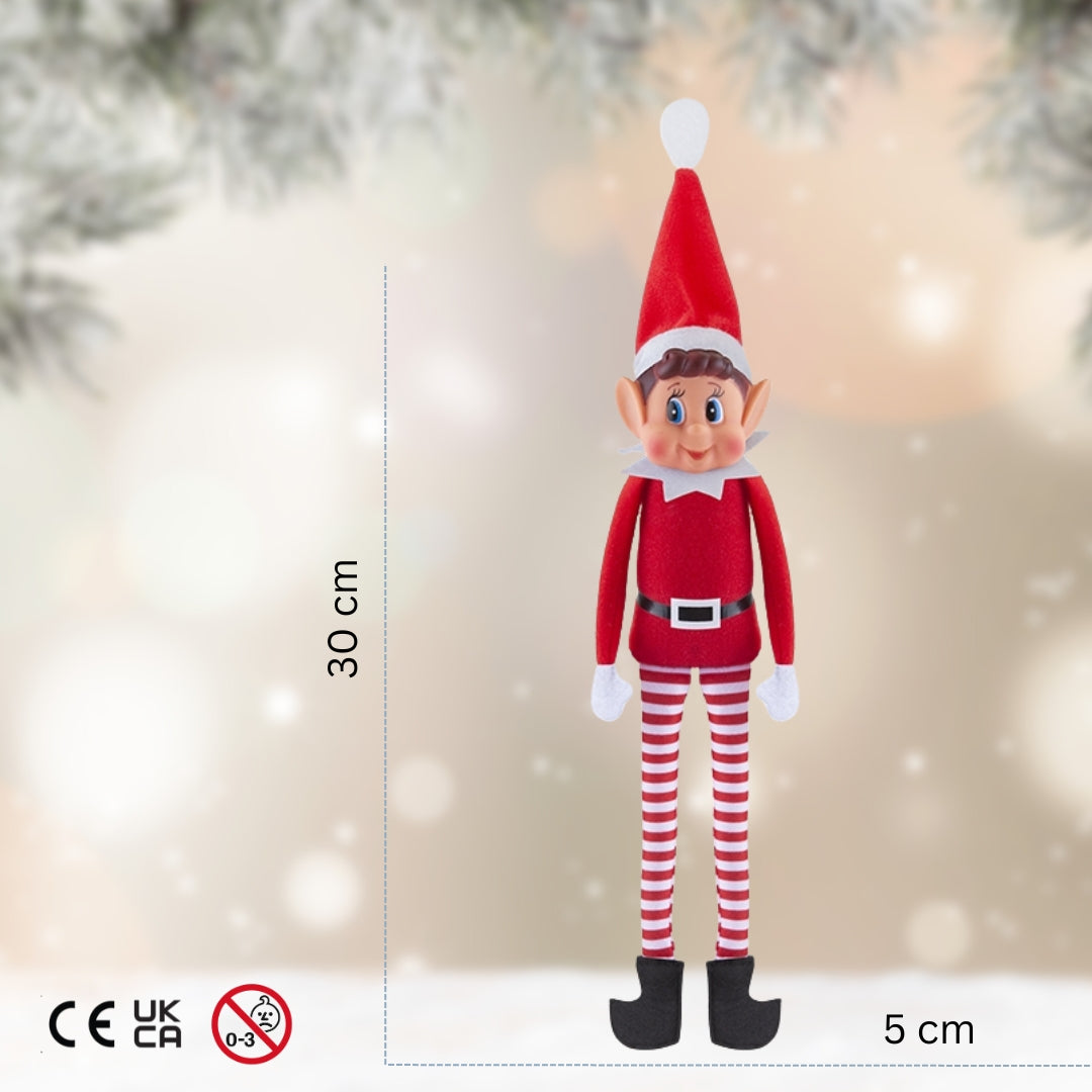 Elves Behavin' Badly 12 Inch Long Leg Soft Body Vinyl Face Elf with Hat