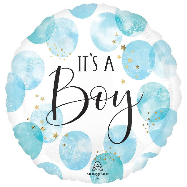 18in baby boy blue watercolour balloon
