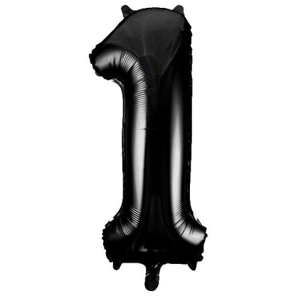 Black Giant Number Helium Balloons 0-9  - Inflated 34in