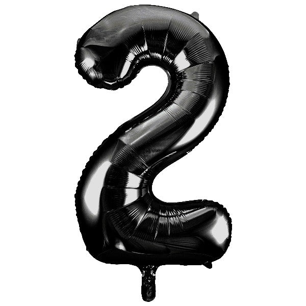Black Giant Number Helium Balloons 0-9  - Inflated 34in
