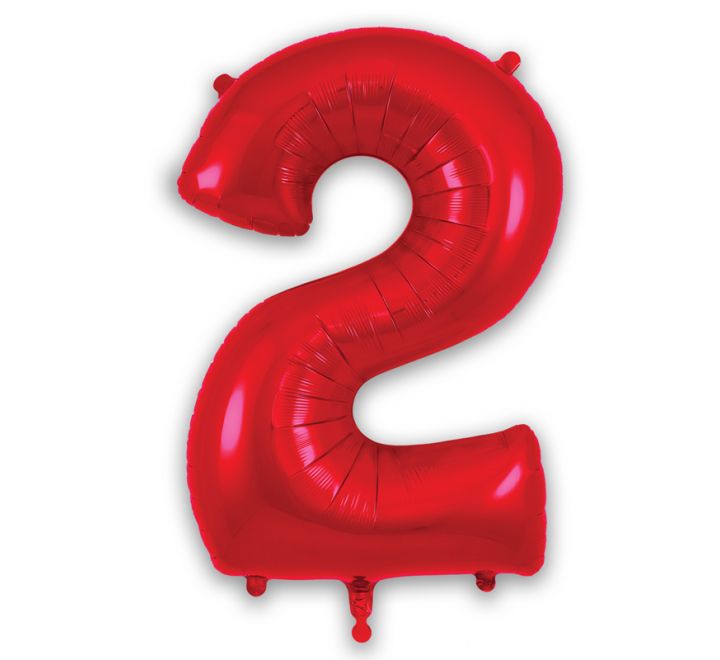 Red Giant Number Helium Balloons 0-9  - Inflated 34in