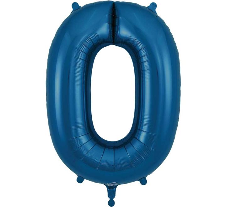 Navy Blue Giant Number Helium Balloons 0-9  - Inflated 34in