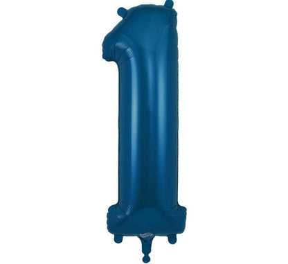 Navy Blue Giant Number Helium Balloons 0-9  - Inflated 34in