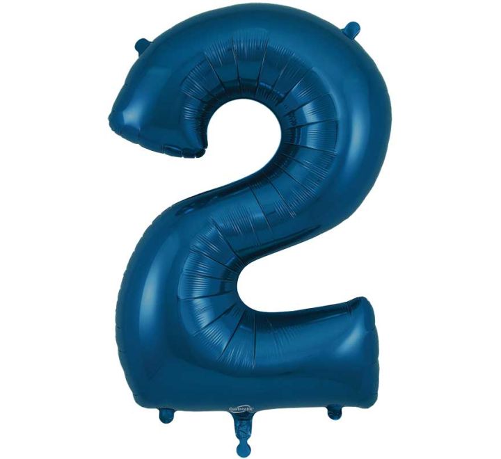 Navy Blue Giant Number Helium Balloons 0-9  - Inflated 34in