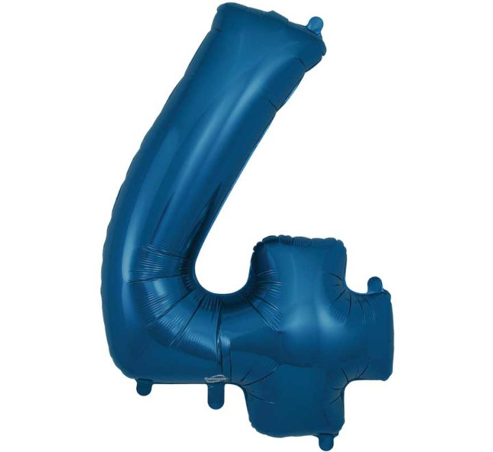 Navy Blue Giant Number Helium Balloons 0-9  - Inflated 34in