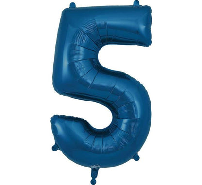 Navy Blue Giant Number Helium Balloons 0-9  - Inflated 34in