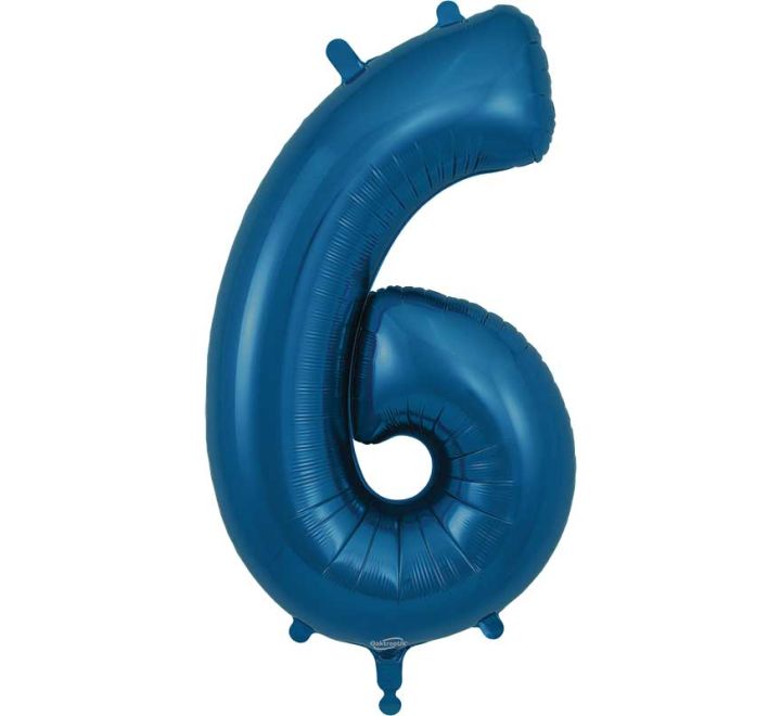 Navy Blue Giant Number Helium Balloons 0-9  - Inflated 34in