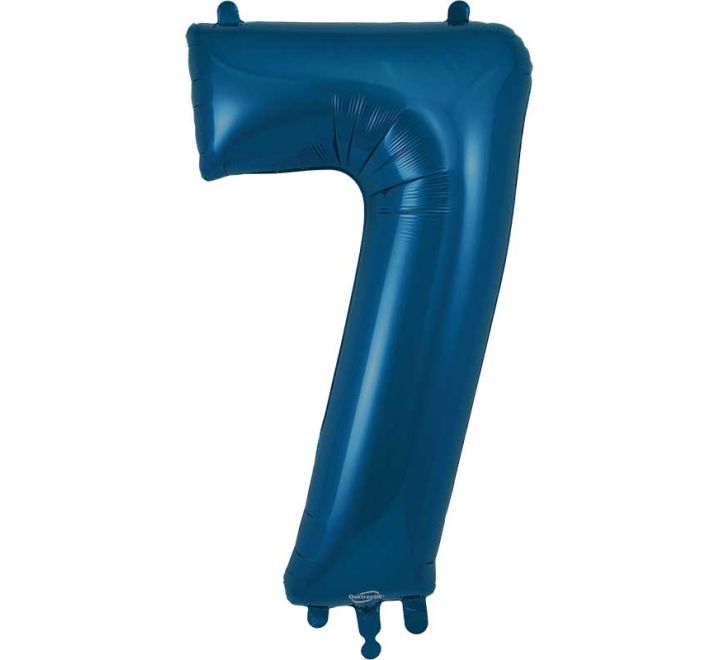 Navy Blue Giant Number Helium Balloons 0-9  - Inflated 34in