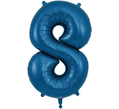 Navy Blue Giant Number Helium Balloons 0-9  - Inflated 34in