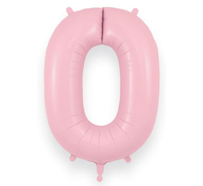 34in Matte Pink Number Helium Balloons 0-9  - Inflated