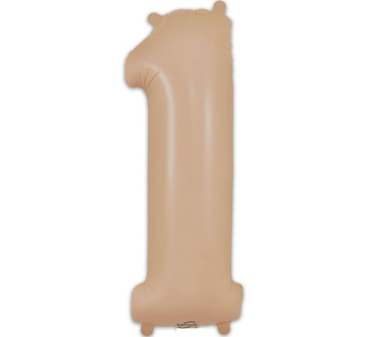 34in Matte Nude Number Helium Balloons 0-9  - Inflated