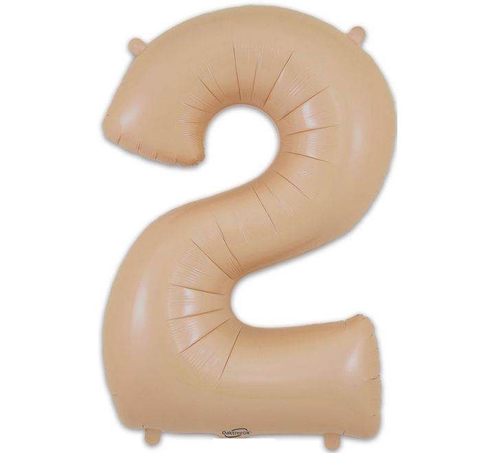 34in Matte Nude Number Helium Balloons 0-9  - Inflated