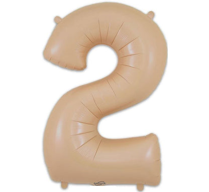34in Matte Nude Number Helium Balloons 0-9  - Inflated