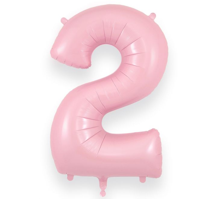 34in Matte Pink Number Helium Balloons 0-9  - Inflated
