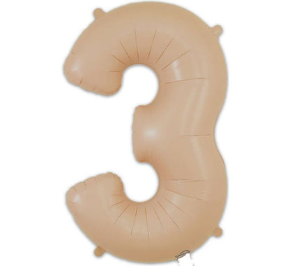 34in Matte Nude Number Helium Balloons 0-9  - Inflated