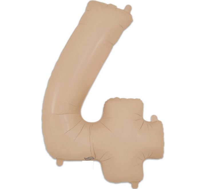 34in Matte Nude Number Helium Balloons 0-9  - Inflated
