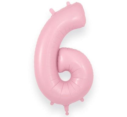 34in Matte Pink Number Helium Balloons 0-9  - Inflated