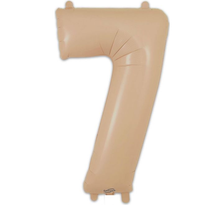 34in Matte Nude Number Helium Balloons 0-9  - Inflated