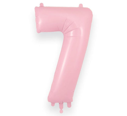 34in Matte Pink Number Helium Balloons 0-9  - Inflated