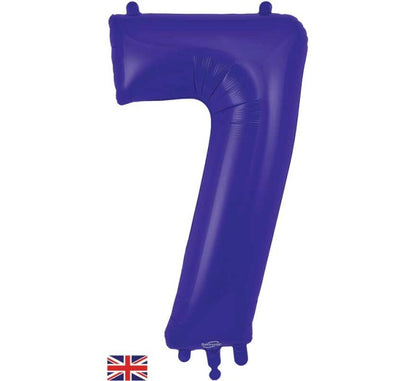 34in Number 0-9 Purple Jumbo Foil Balloon - Inflated