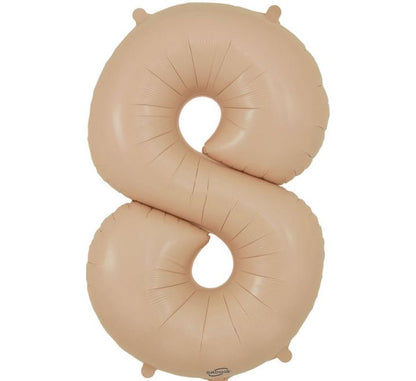 34in Matte Nude Number Helium Balloons 0-9  - Inflated
