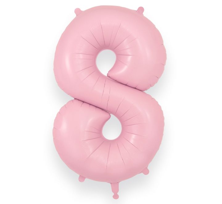 34in Matte Pink Number Helium Balloons 0-9  - Inflated