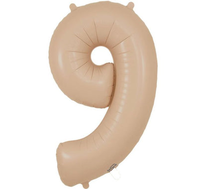 34in Matte Nude Number Helium Balloons 0-9  - Inflated