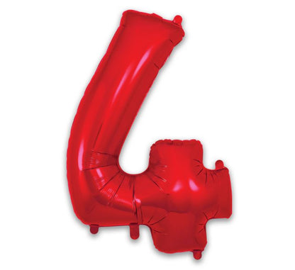 Red Giant Number Helium Balloons 0-9  - Inflated 34in