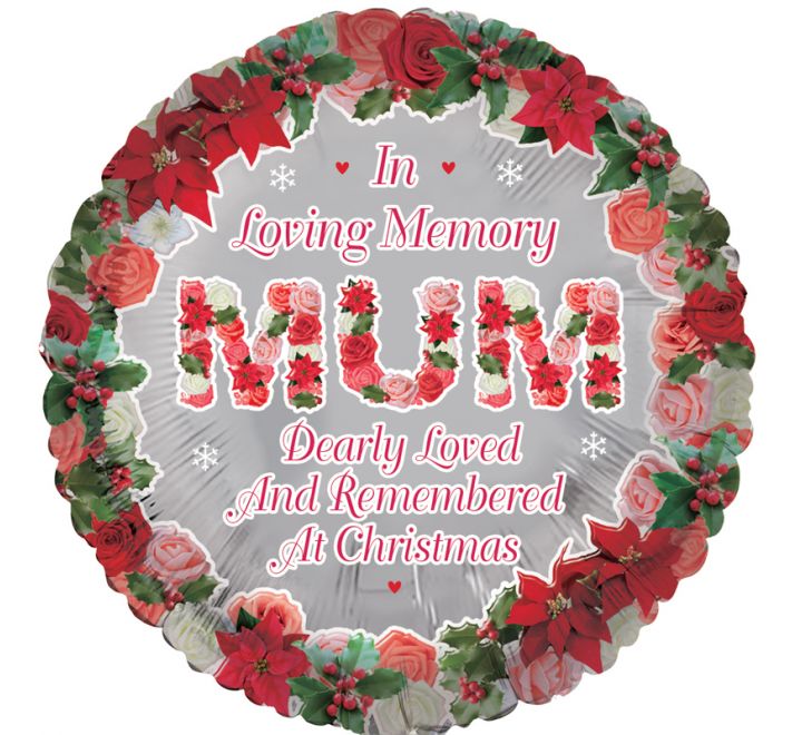 18in MUM REMEMBRANCE XMAS FOIL BALLOON