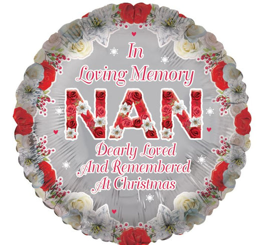 18in NAN REMEMBRANCE XMAS FOIL BALLOON