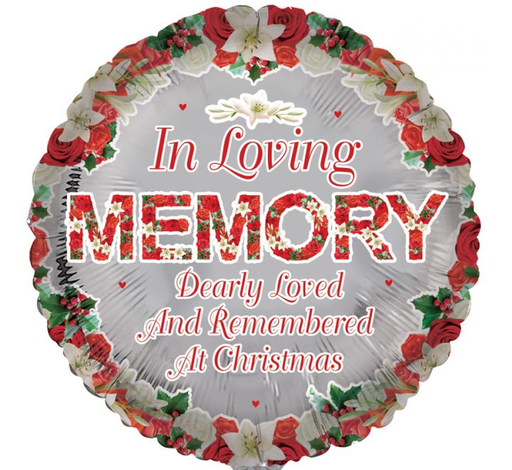 18in IN LOVING MEMORY REMEMBRANCE XMAS FOIL BALLOON