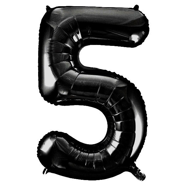 Black Giant Number Helium Balloons 0-9  - Inflated 34in