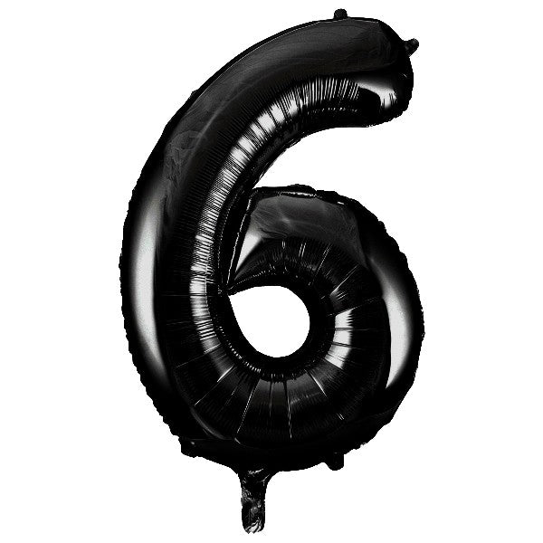 Black Giant Number Helium Balloons 0-9  - Inflated 34in