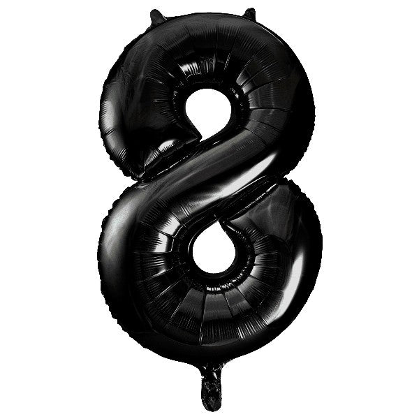 Black Giant Number Helium Balloons 0-9  - Inflated 34in