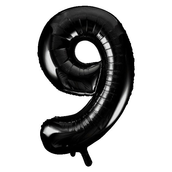 Black Giant Number Helium Balloons 0-9  - Inflated 34in