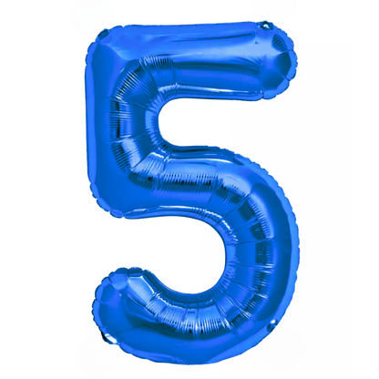 Blue Giant Number Helium Balloons 0-9  - Inflated