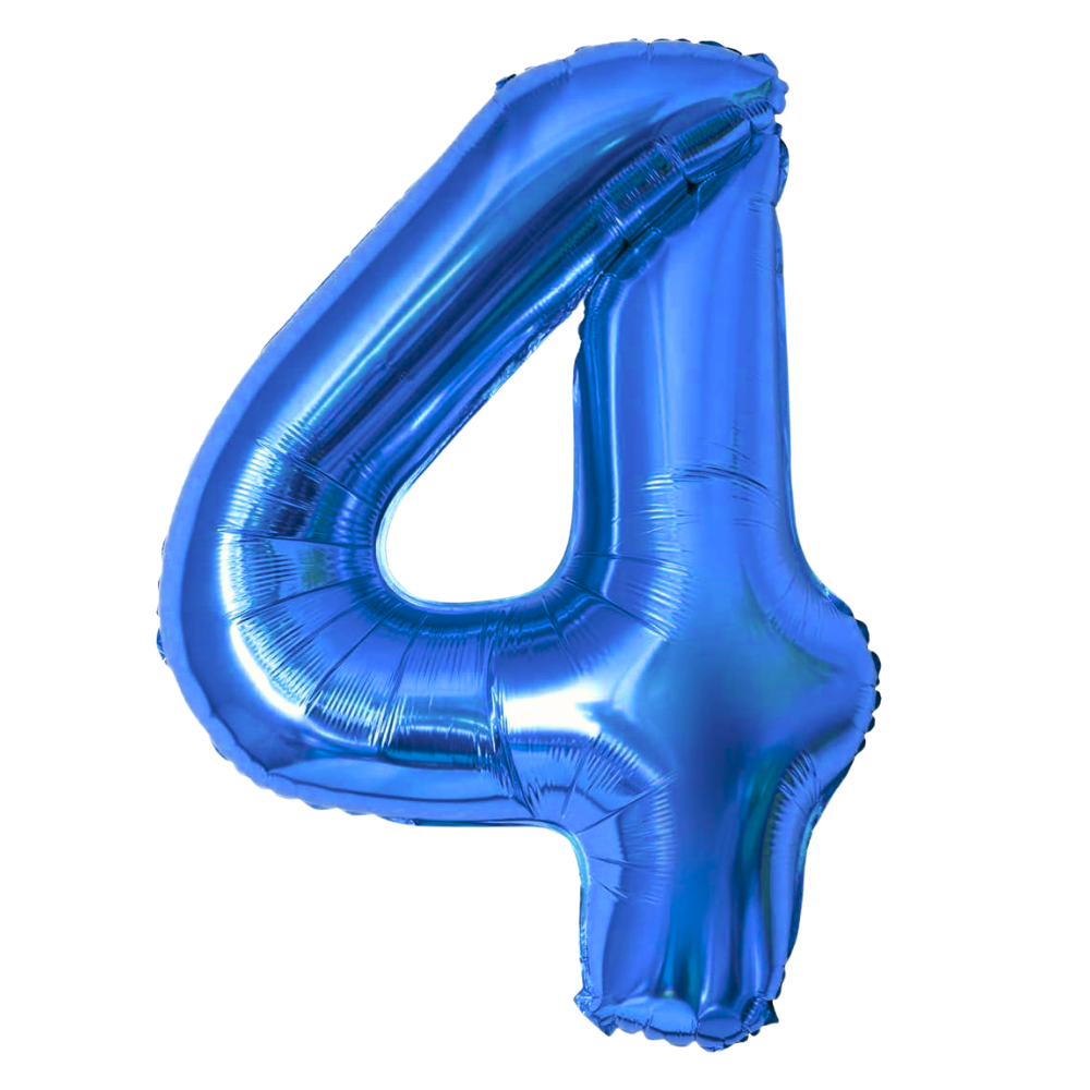Blue Giant Number Helium Balloons 0-9  - Inflated