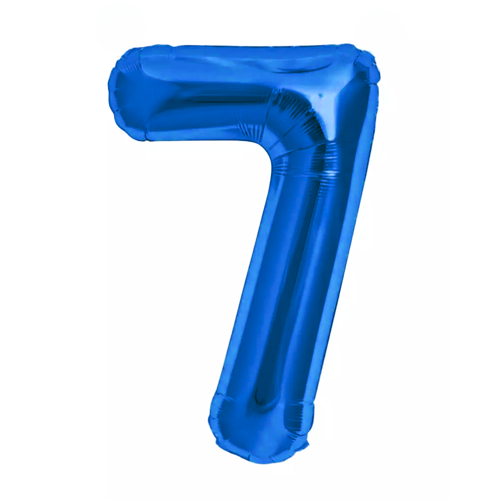 Blue Giant Number Helium Balloons 0-9  - Inflated