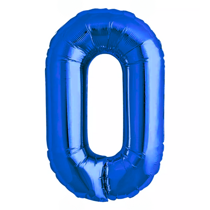 Blue Giant Number Helium Balloons 0-9  - Inflated