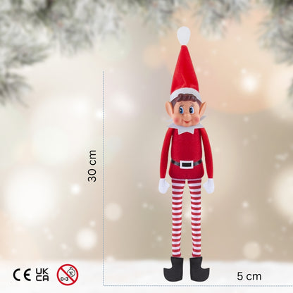 Elves Behavin' Badly 12 Inch Long Leg Soft Body Vinyl Face Elf with Hat