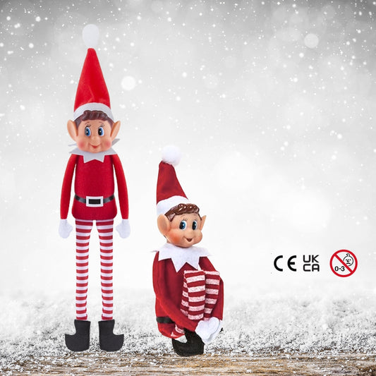 Elves Behavin' Badly 12 Inch Long Leg Soft Body Vinyl Face Elf with Hat